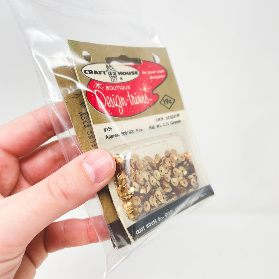 Craft House Design Trims-5 MM Gold Sequin Bundle