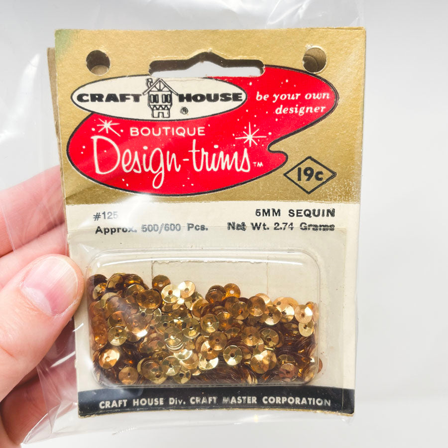 Craft House Design Trims-5 MM Gold Sequin Bundle