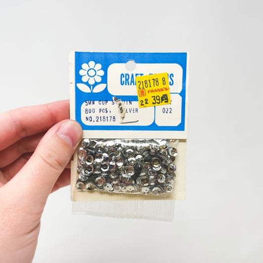 Frank's Nursery Craft Trims- 5mm cup silver sequins