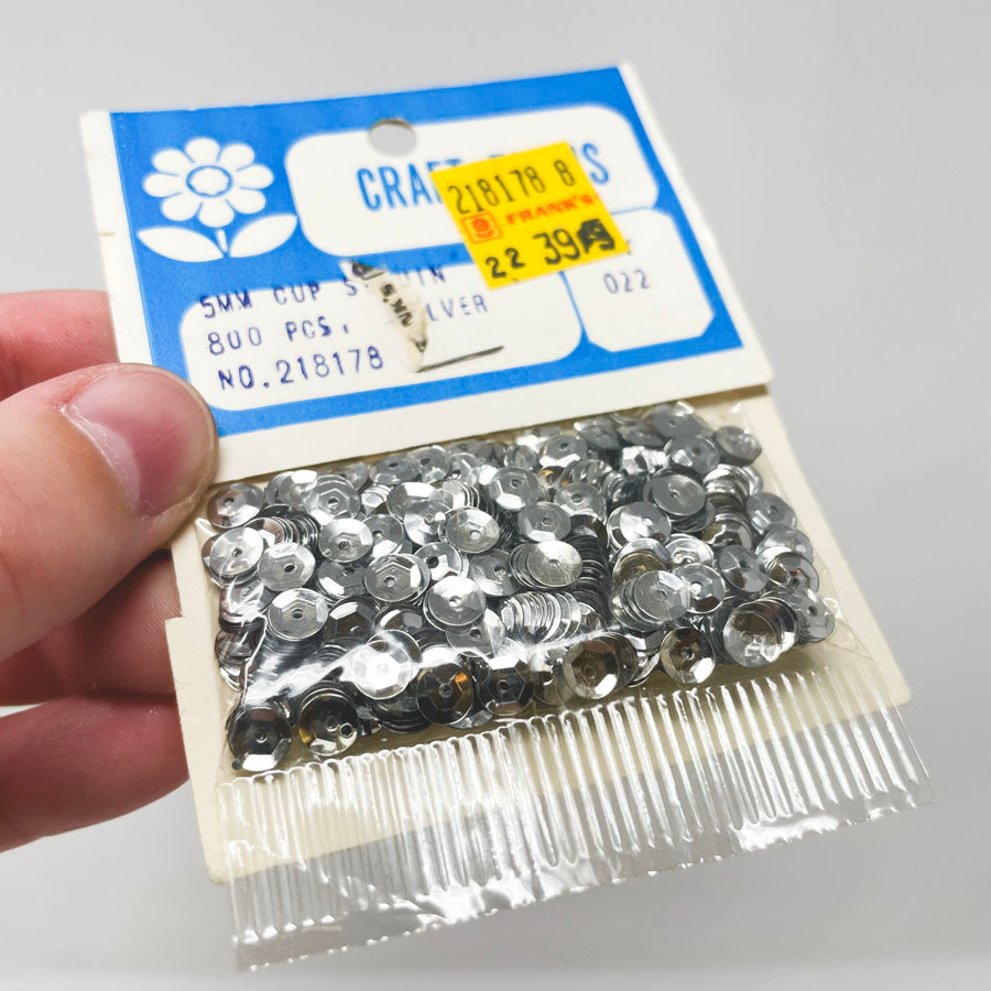 Frank's Nursery Craft Trims- 5mm cup silver sequins