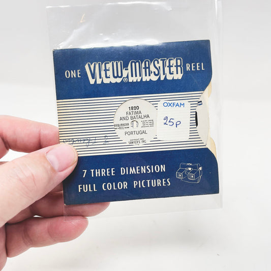 Vintage 1955 View-Master Reel No. 1820 – Fatima & Batalha Portugal with Sleeve & Booklet