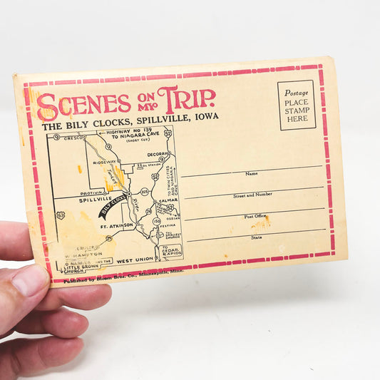 Vintage 1930s–50s “Scenes on My Trip” Postcard Folder