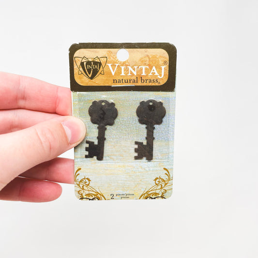 Vintaj Natural Brass Key Embellishments