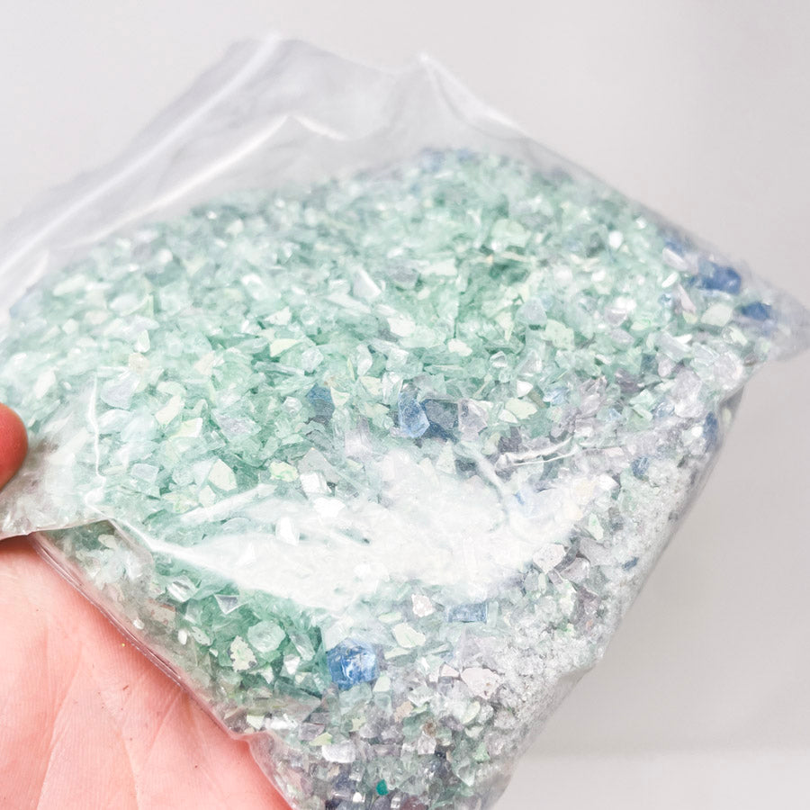 Blue-Green crushed glass Vase Filler
