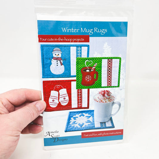 Winter Mug Rugs Quilt Pattern by Amelie Scott Designs