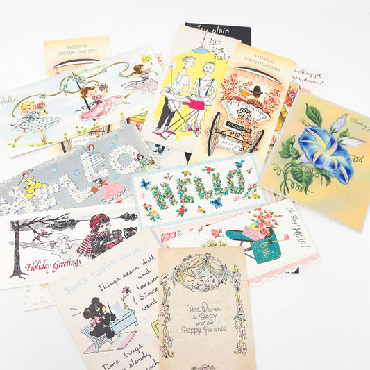 Large Bundle of Vintage 1950s–60s Humorous & Sentimental Greeting Cards