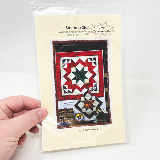 Star in a Star Quilt Wall Hanging or Table Topper Pattern by Cain Creations