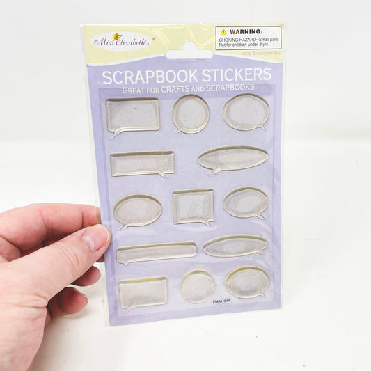 Scrapbook Word Bubble Stickers
