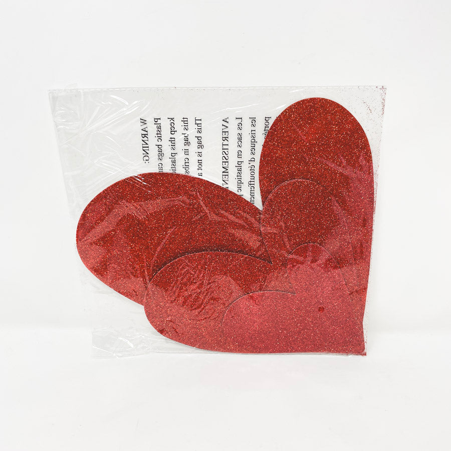 Glitter Heart cutouts-4 assorted size