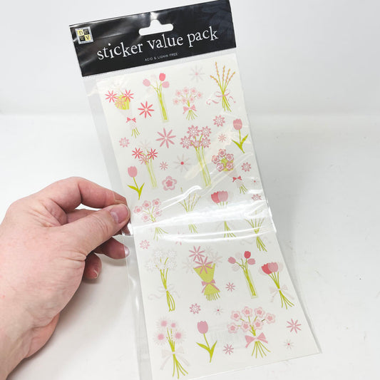 DCWV Pink Flower Stickers