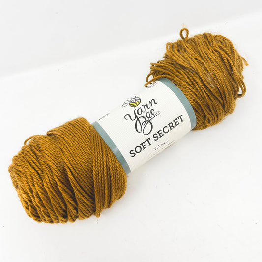Yarn Bee Soft Secret Partial Skein - Tobacco