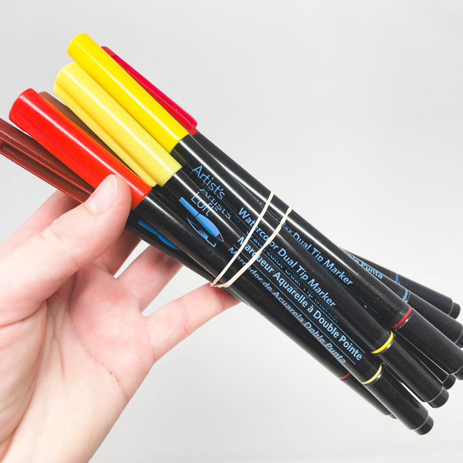 Artist's Loft Watercolor Dual Tip Marker Bundle - 12-Pack