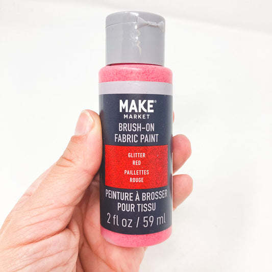 Glitter Red - Make Market Brush on Fabric Paint 2oz