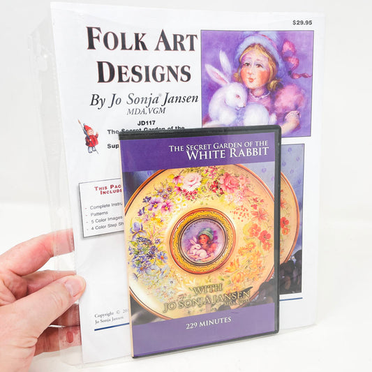 White Rabbit Folk Art Painting Packet & DVD by Jo Sonja Jansen