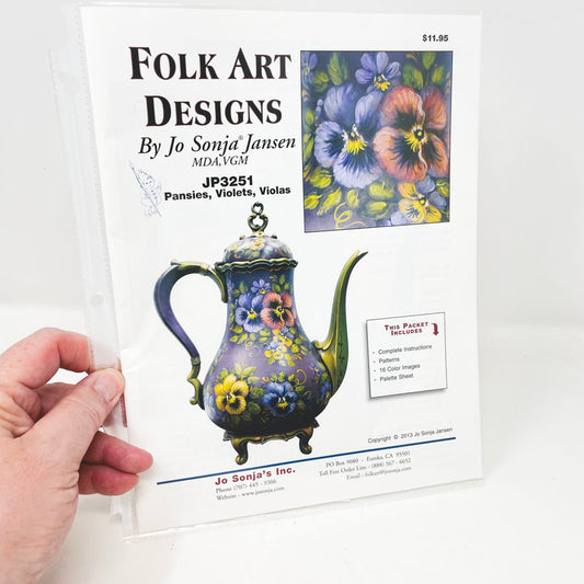 Pansies/Violets Folk Art Painting Packet by Jo Sonja Jansen