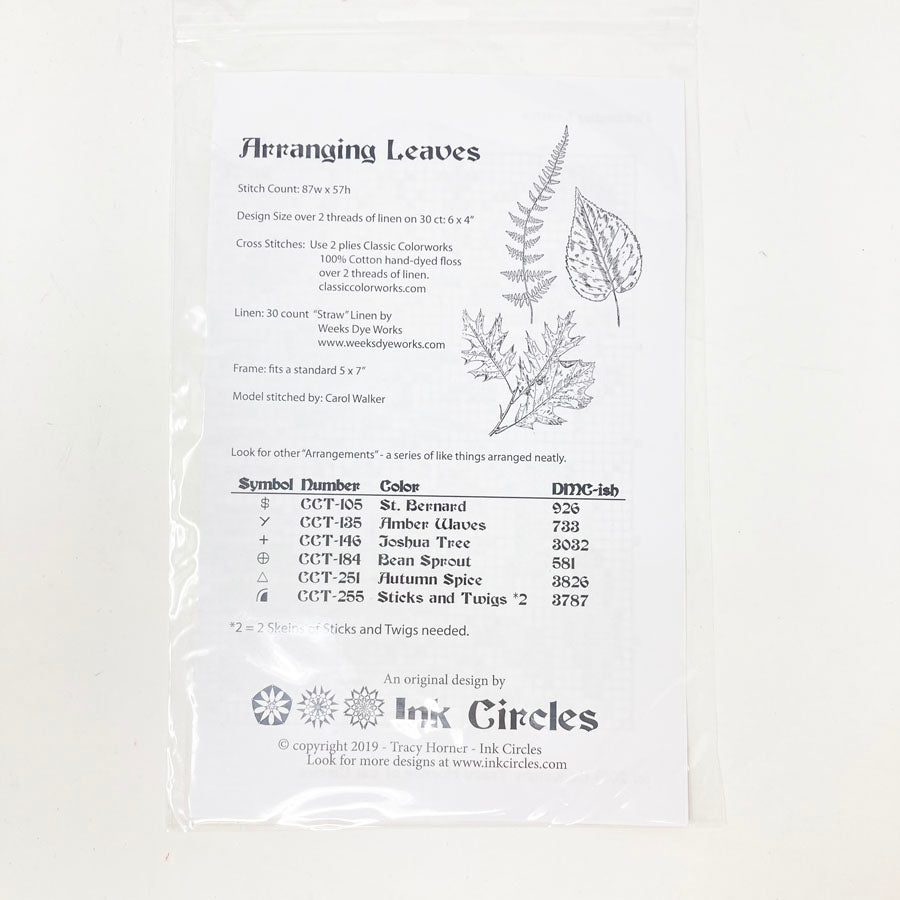 Ink Circles - Arranging Leaves Needlework Pattern