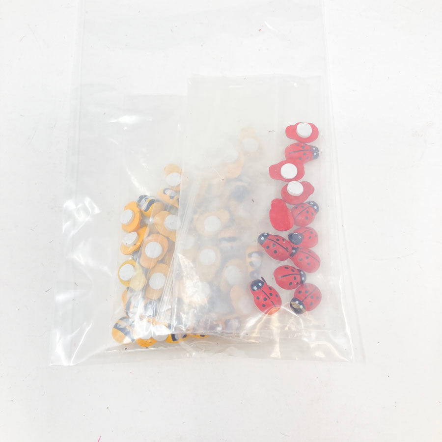 Miniature Wood Bees and Ladybugs