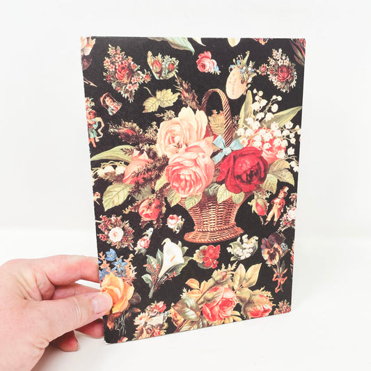 Black Floral Stationery Folio