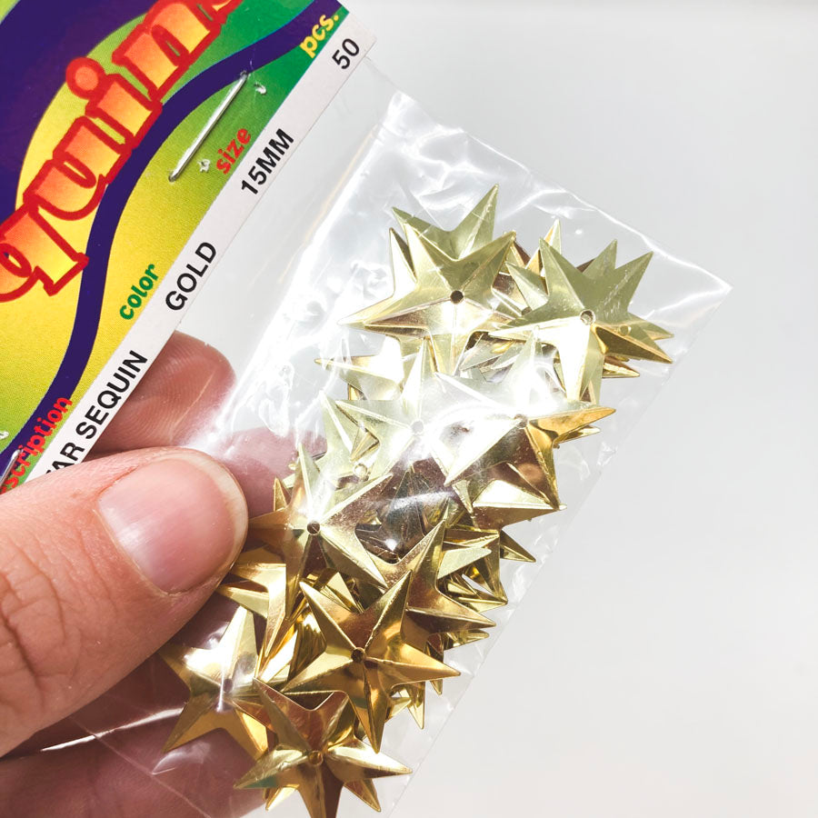 Crafts Etc 3D Gold Star Sequins- 15mm