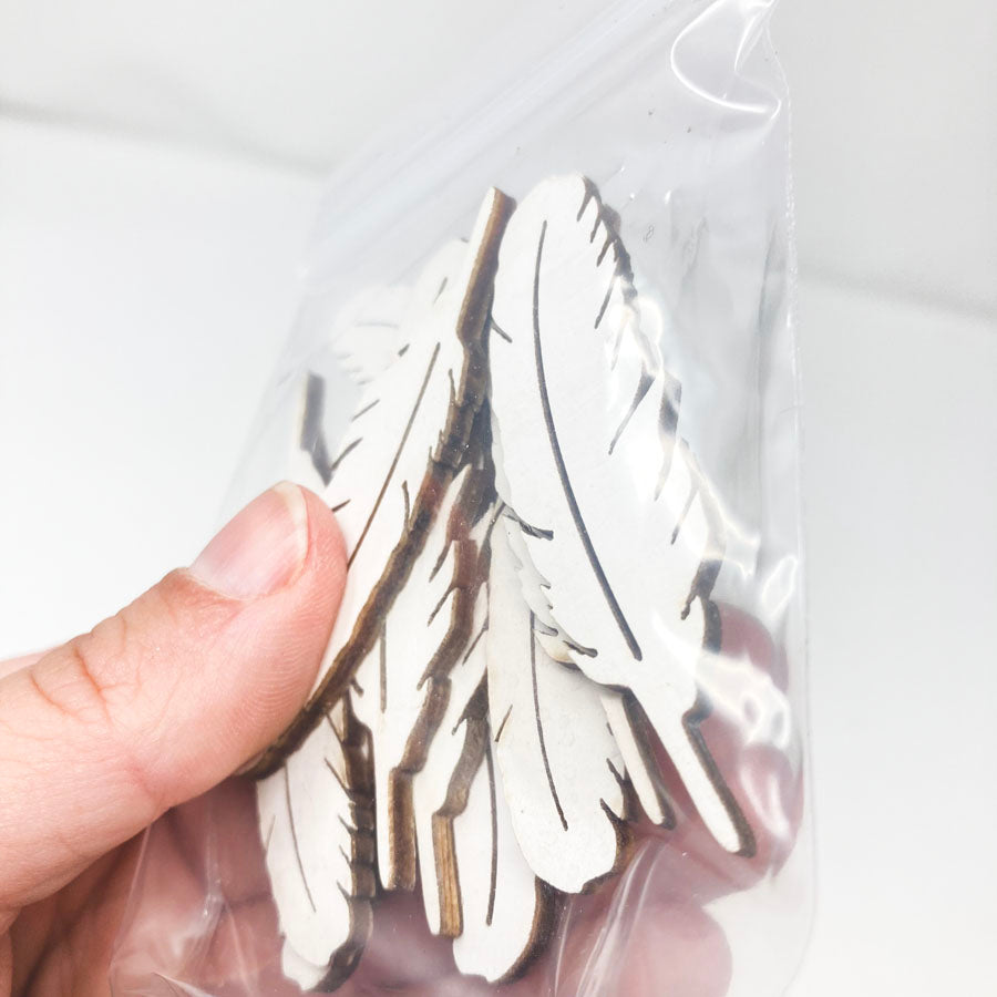 Laser Cut Wood Feathers