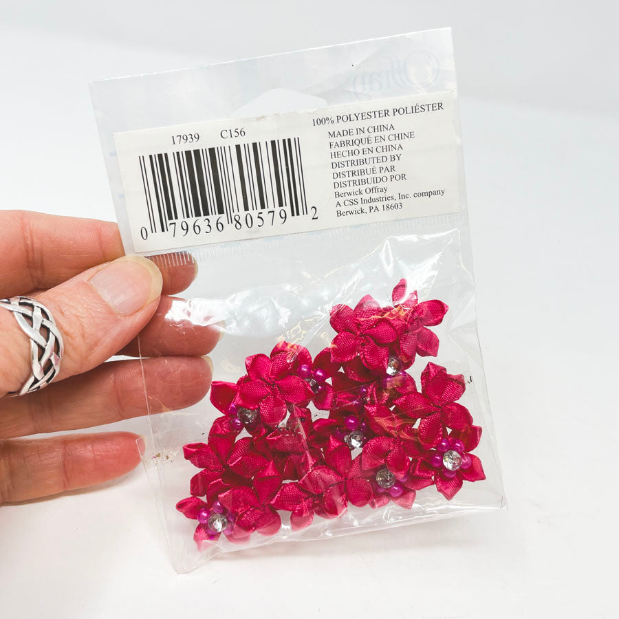 Offray Hot Pink Gem Flower