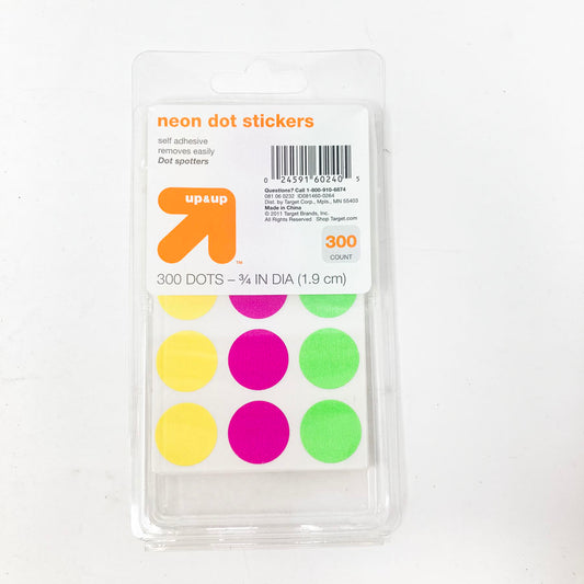 Up & Up Neon Dot Stickers 3/4"