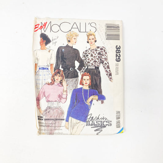 1988 Knit Tops (6-20) Easy McCall's 3829 Sewing Pattern