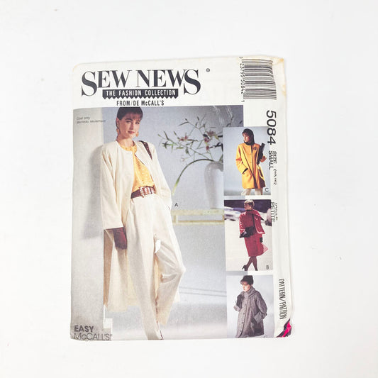 1990 Jacket/Scarf (10-12) by Sew News 5084 Sewing Pattern