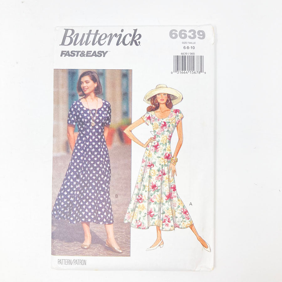 1993 Dress (6-10) by Butterick Fast&Easy 6639 Sewing Pattern