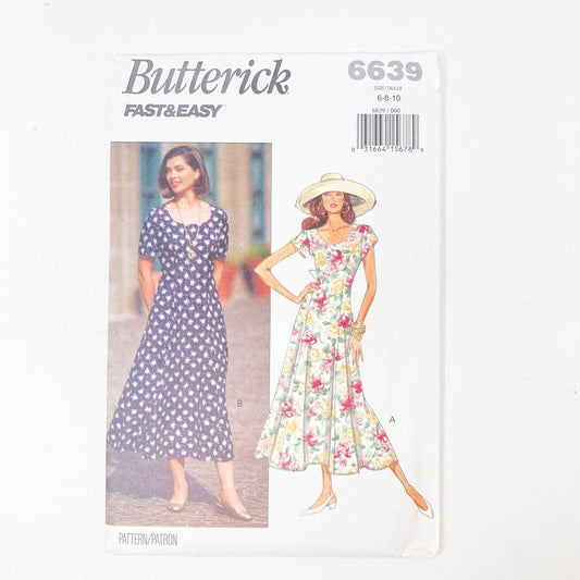 1993 Dress (6-10) by Butterick Fast&Easy 6639 Sewing Pattern