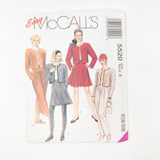 1991 Jacket/Skirt/Pants (8) by Easy McCall's 5520 Sewing Pattern