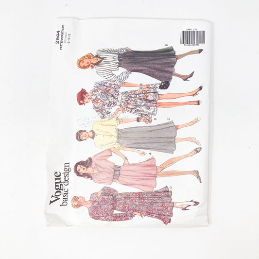 1992 Dress (8-12) by Vogue Basic Design 2944 Sewing Pattern