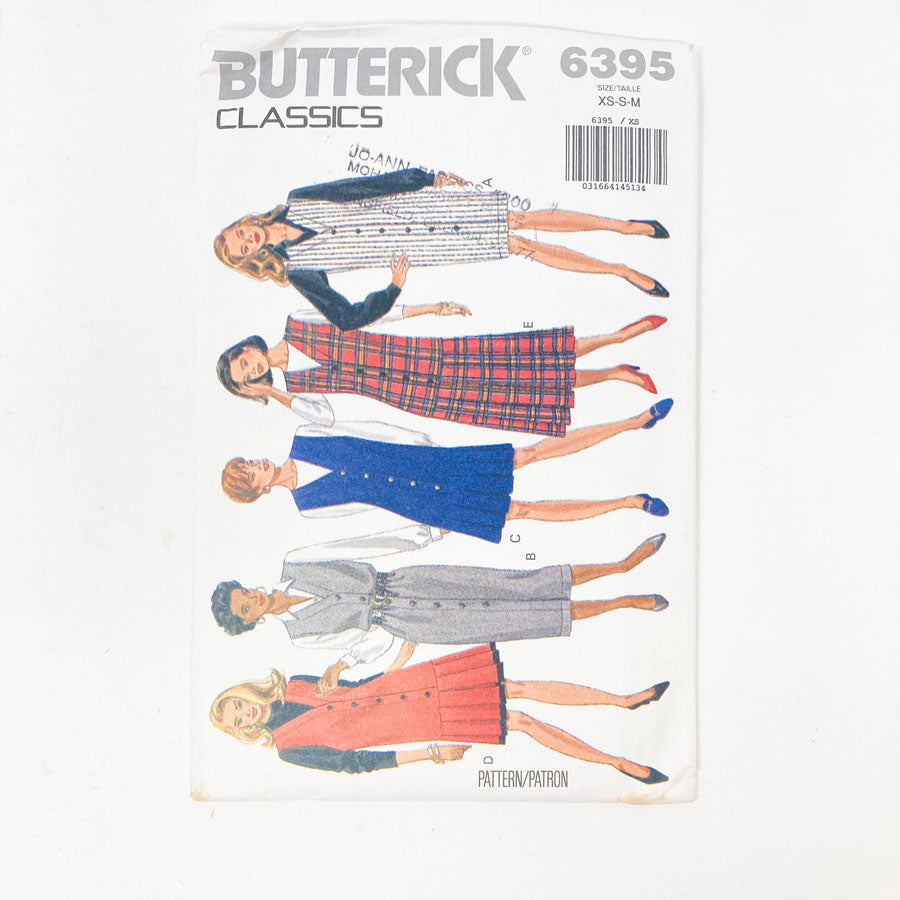 1992 Dress (6-14) by Butterick 6395 Sewing Pattern