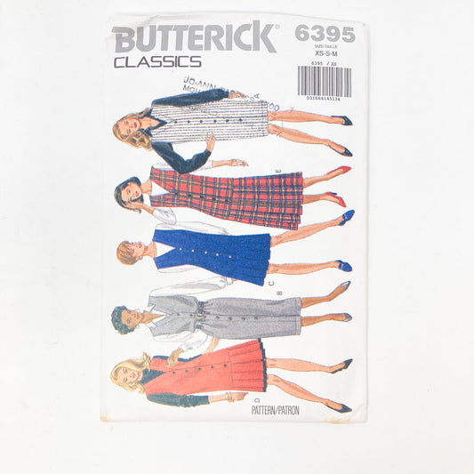 1992 Dress (6-14) by Butterick 6395 Sewing Pattern