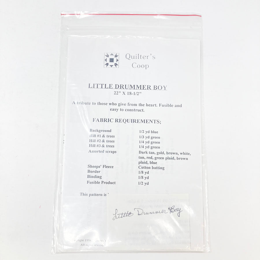 1994 Little Drummer Boy Quilting Pattern by Quilter's Coop