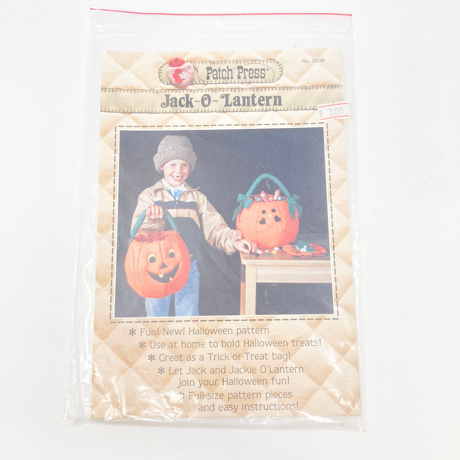 Jack-O-Lantern Sewing Pattern by Patch Press