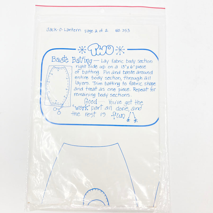 Jack-O-Lantern Sewing Pattern by Patch Press