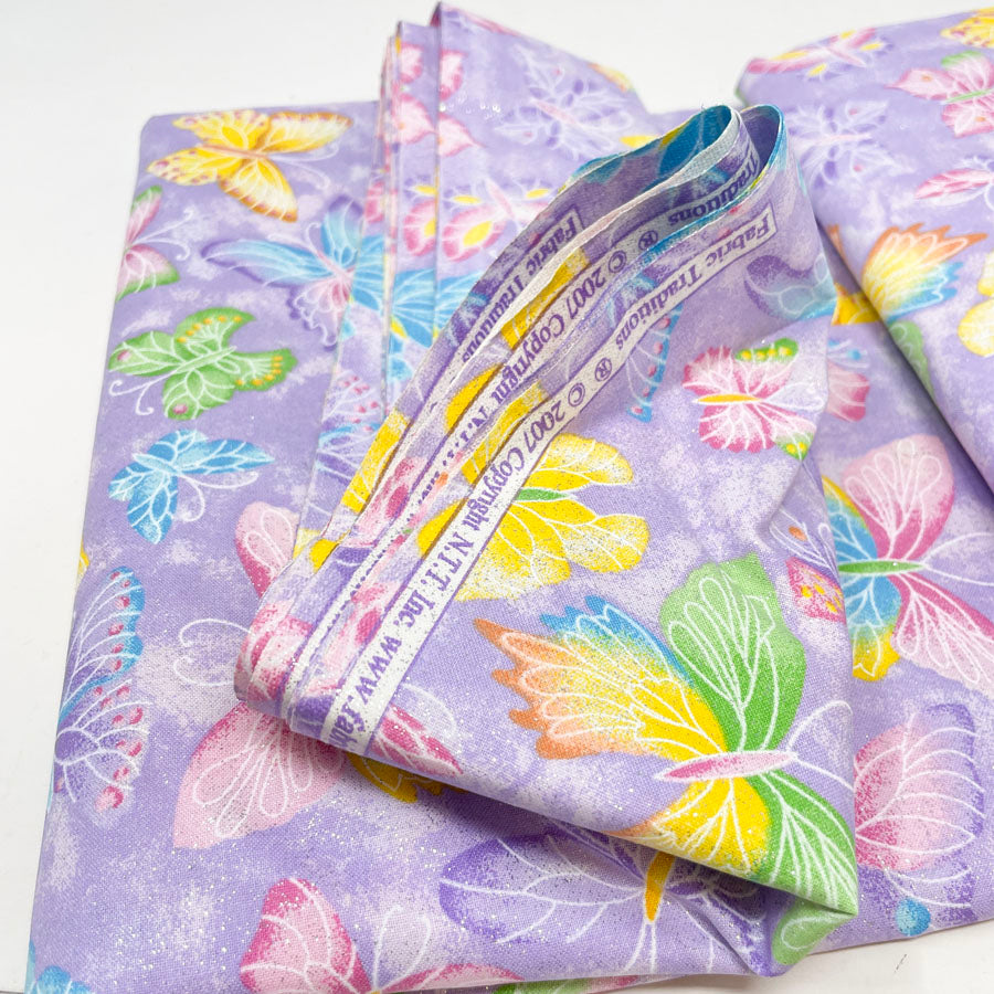 5.5 yds. x 44" Purple Butterfly Fabric