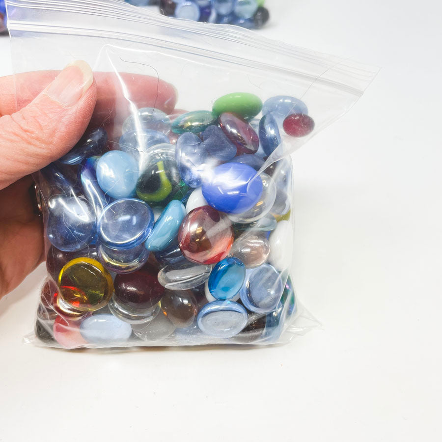 5" x 5" Bag of Mixed Flat Back Marbles (1)