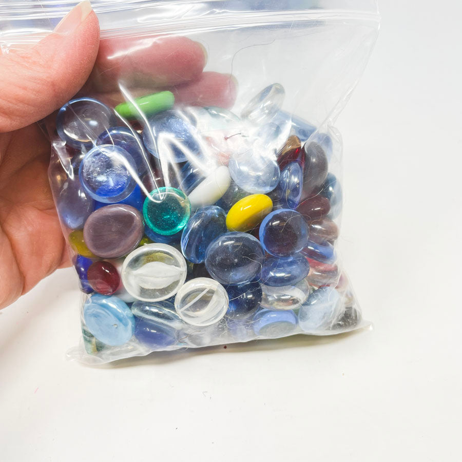 5" x 5" Bag of Mixed Flat Back Marbles (1)