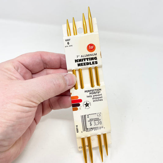 Size 6: Boye 7" Aluminum Double Point Knitting Needles