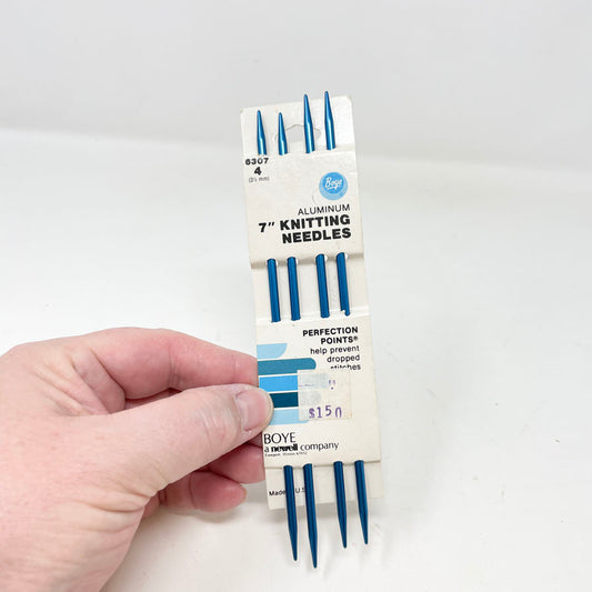Size 4: Boye 7" Aluminum Double Point Knitting Needles