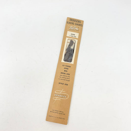 Talon Trouser Zipper - 11" Brown
