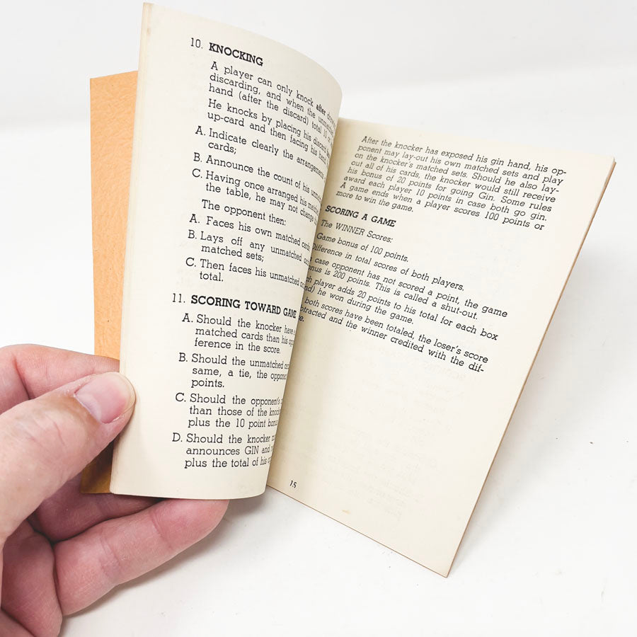 Vintage Gin Rummy Standardized Rules Book