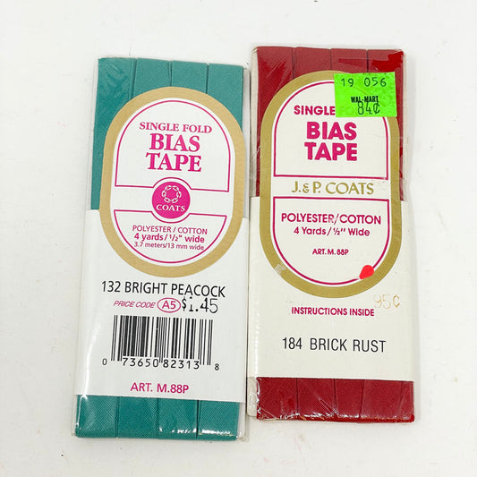J&P Coats Single Fold Bias Tape - 4yds.