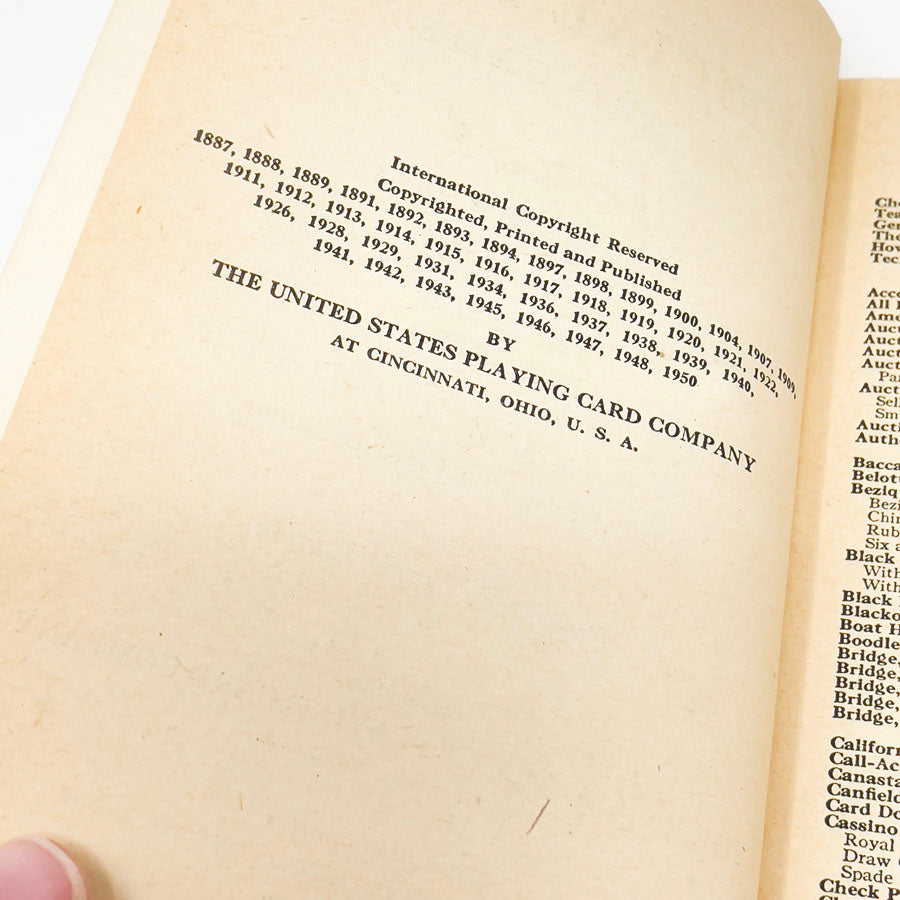 Vintage The Official Rules of Card Games - 47th Edition Book (1950)