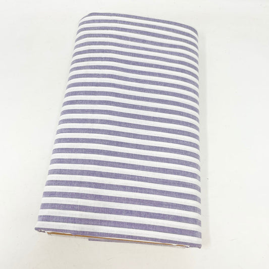 2.5 yds. Midnight Blue White Stripe Cotton Fabric