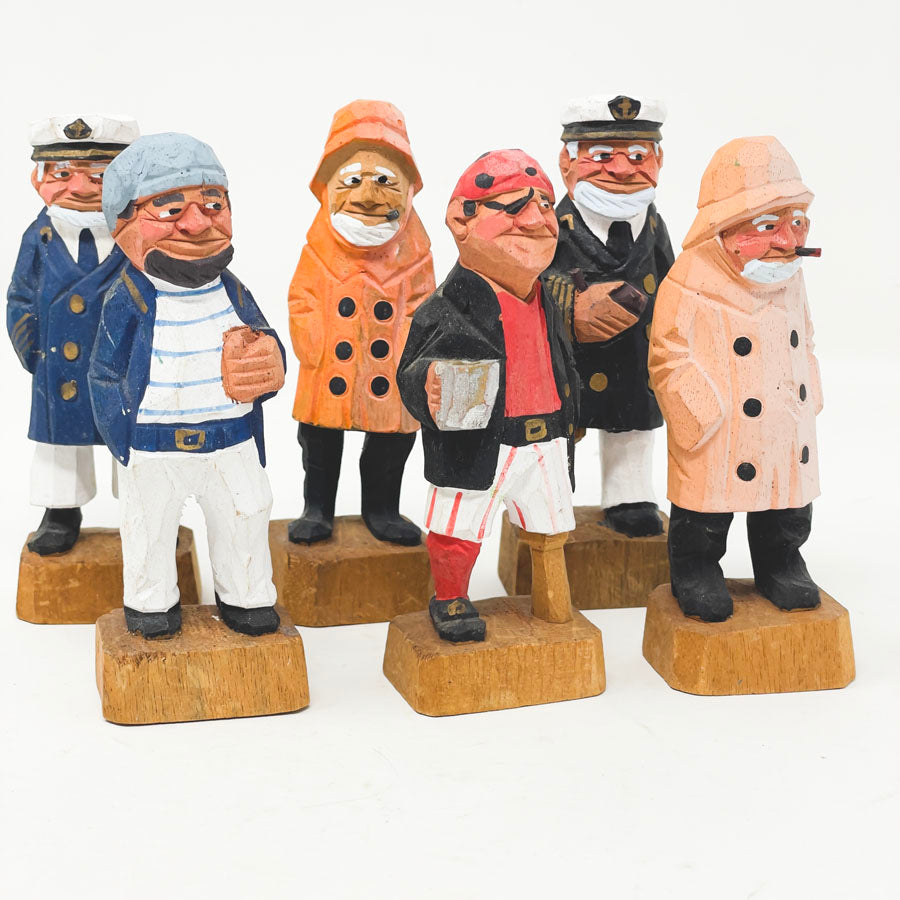 1980s Hand Carved Nautical Figurines - Pick a Man