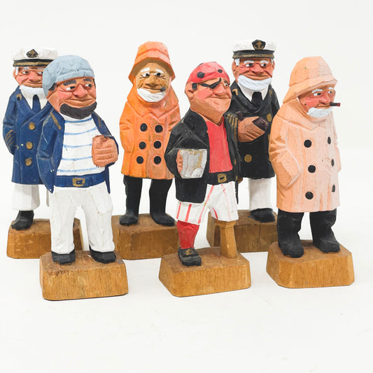 1980s Hand Carved Nautical Figurines - Pick a Man