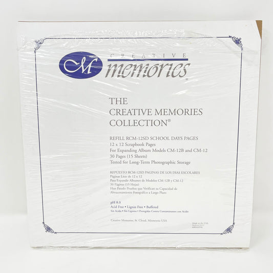 Creative Memories Refill RCM-12SD School Day Pages 12"x12"